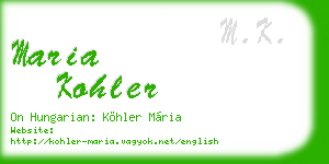 maria kohler business card