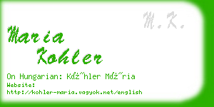 maria kohler business card